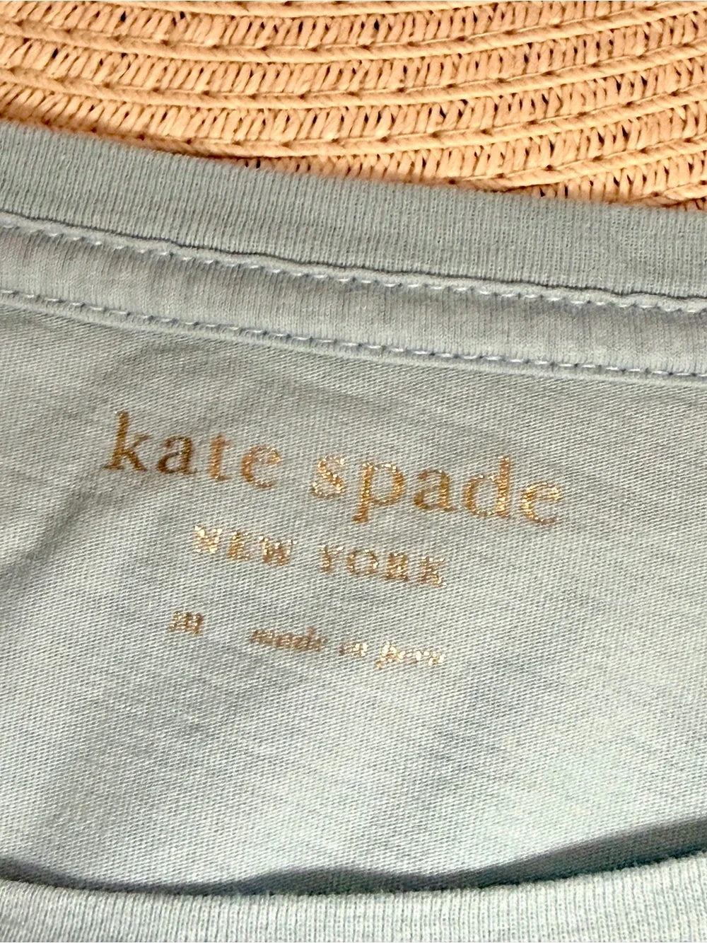 Kate Spade New York Martini Lips Graphic Tee Sequin Cherry Size M